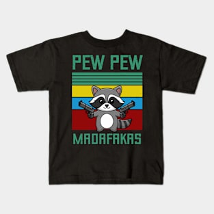 Raccoon Pew Pew Madafakas Vintage Kids T-Shirt